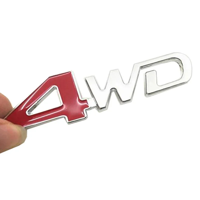 Đuôi Xe Phía Sau Có Kim Loại 4X4, Tỷ 4WD Miếng Dán 3D Chrome Huy Hiệu Ô Tô Hiệu Huy Hiệu Decal Tự Động trang Trí Tạo Kiểu 4WD Đỏ Cho Xe SUV Thân Cây