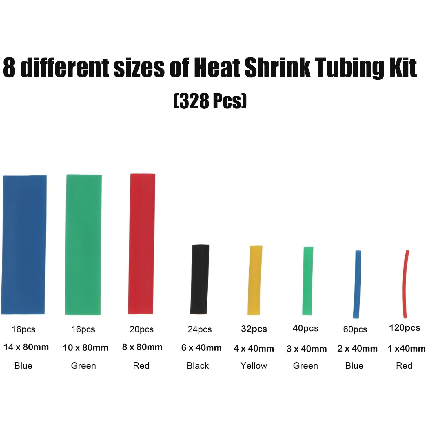 164/328 Шт. Термоусадочная Трубка 2:1 Разных Размеров, Цветов