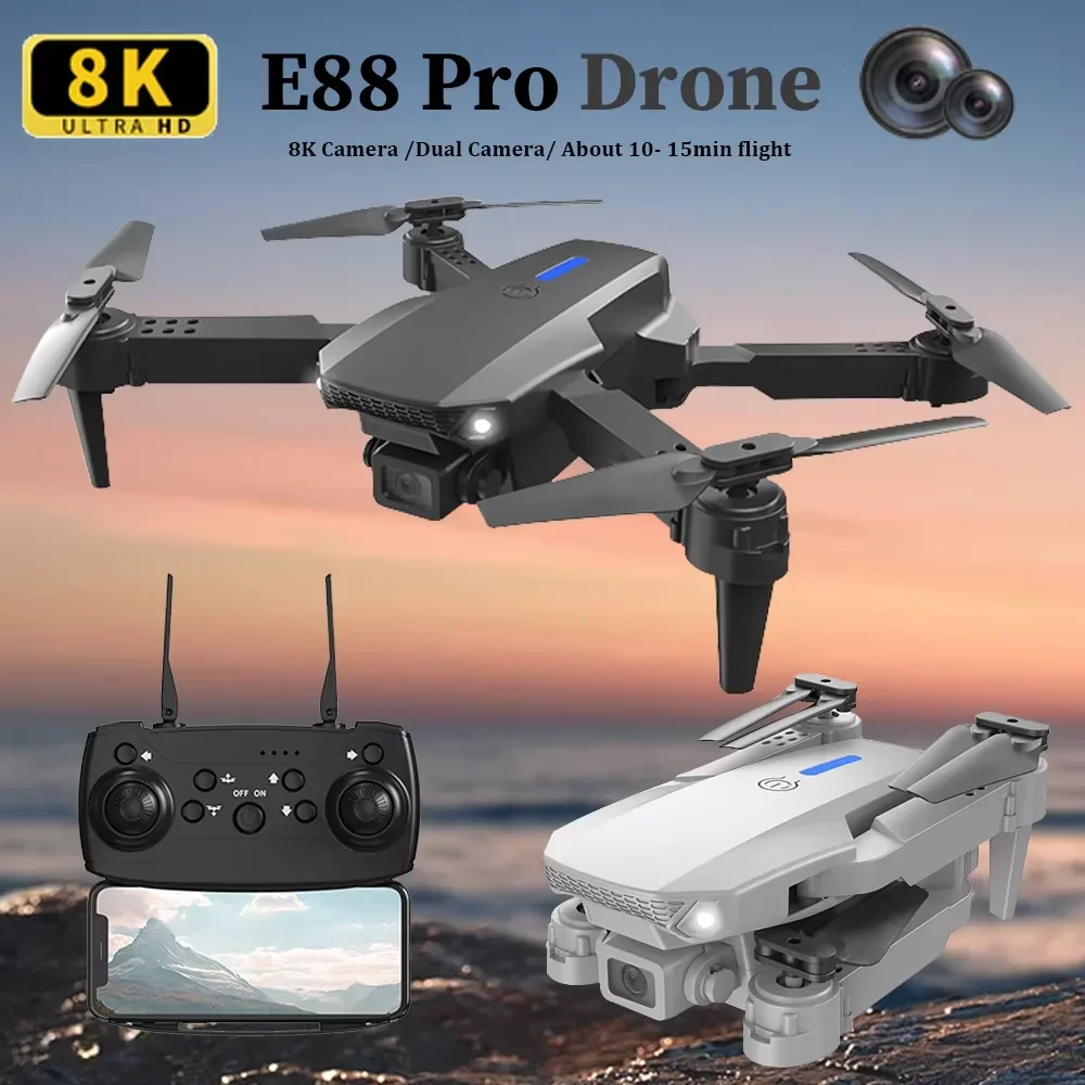 2025 E88 profesional HD 4K RC Drone gran angular cámara plegable helicóptero Quadcopter avión chico regalo juguetes de KBDFA