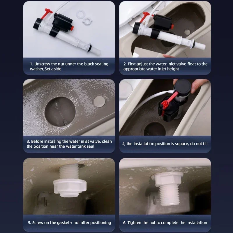 Válvula de agua de inodoro Universal ajustable, válvula de suministro de agua de alta presión, botón de reparación, accesorio de baño, accesorio de inodoro