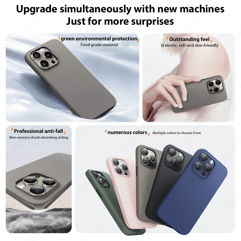 Funda de silicona líquida Original para iPhone 15 13 14 12 11 16 Pro Max, funda para iPhone 16 15 Plus, funda a prueba de golpes, accesorios para teléfono