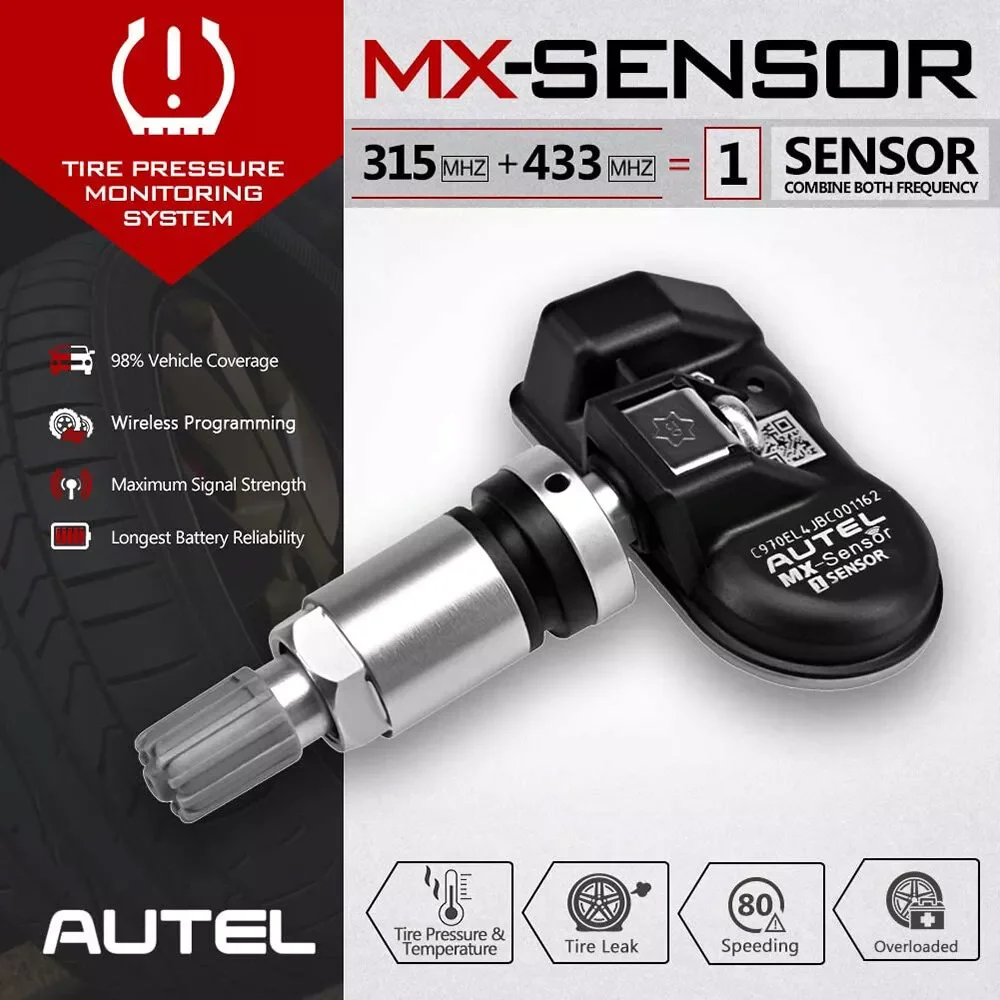 Programação universal de pneus Autel TPMS 315MHZ 433MHZ MX-Sensor Suporte Programação de pneus Autel TPMS Ferramenta de diagnóstico