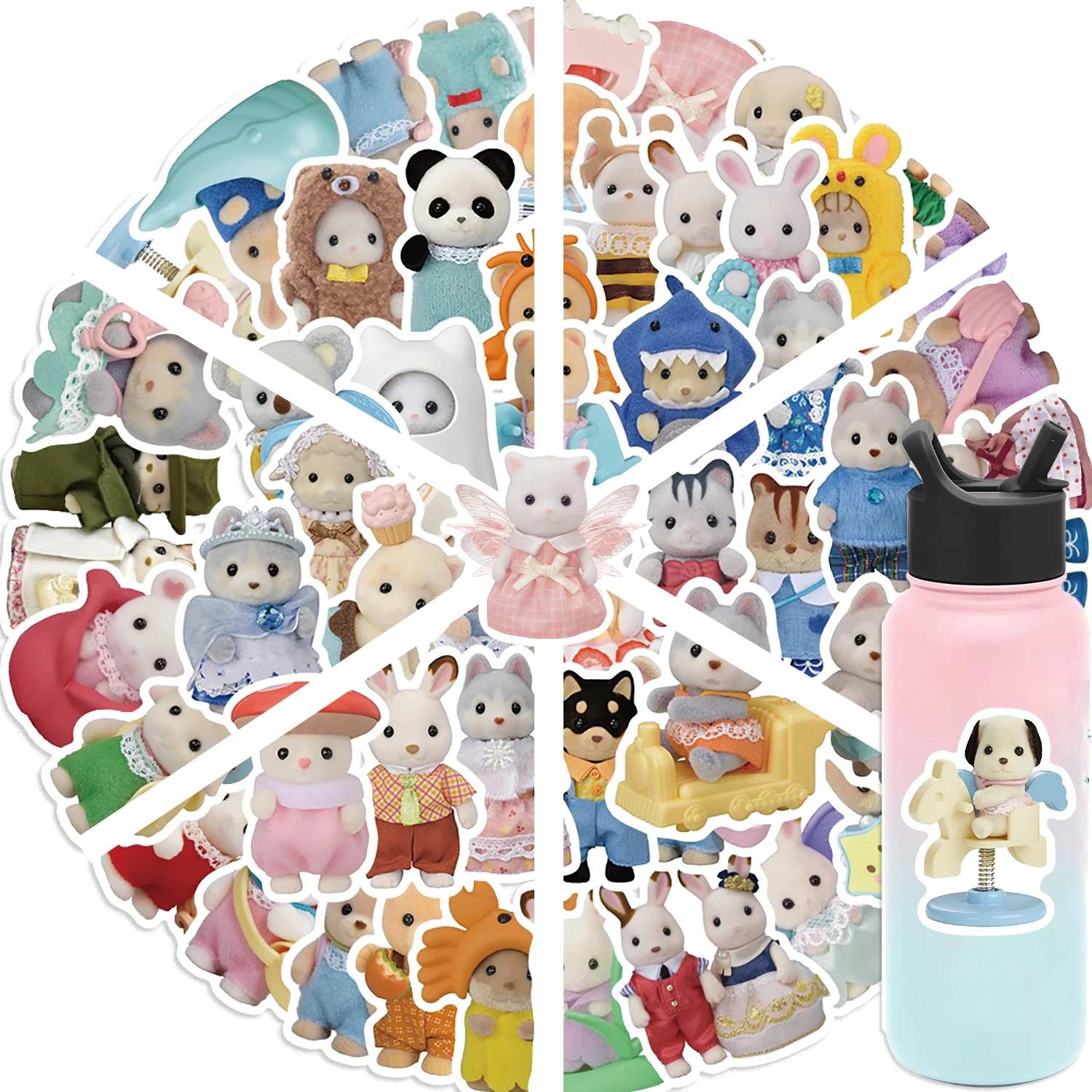 55PCS น่ารัก Calico Critters Graffiti สติกเกอร์เด็กการ์ตูนตุ๊กตา DIY แล็ปท็อปโน้ตบุ๊คสติกเกอร์ตกแต่งของเล่น