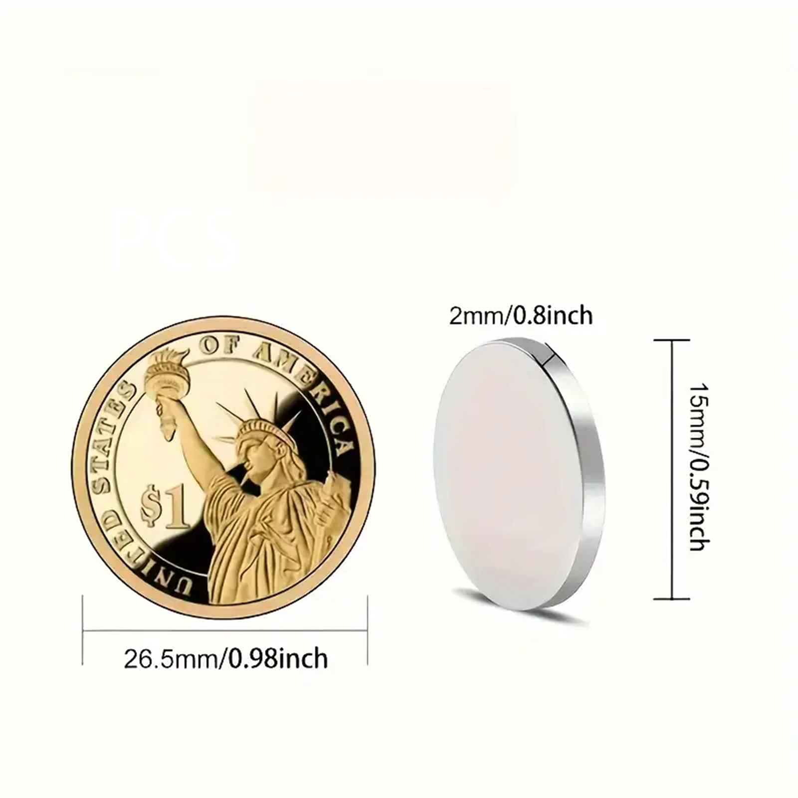 10個の15x2mm強力な丸い磁石、冷蔵庫、DIY、建築、科学、工芸、教育用