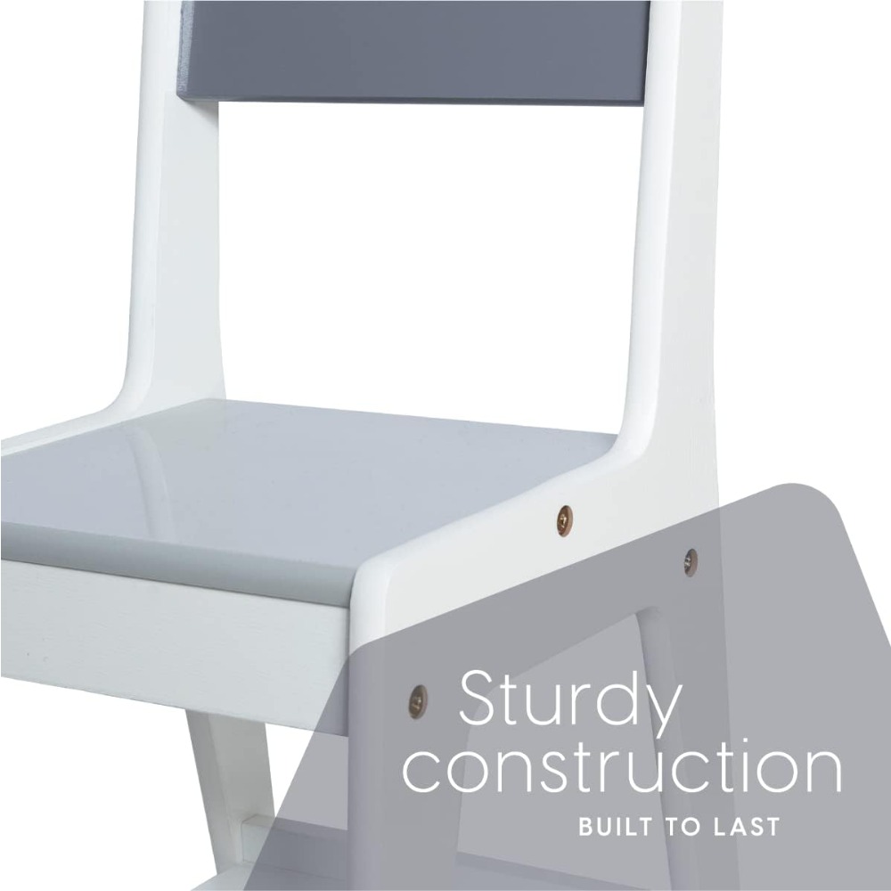 3-in-1 Wooden Play Table and Chair Set with Storage for Kids, Compatible with Lego and Duplo, Activity Table