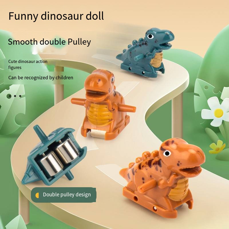 Dinosaur assembly puzzle fun electric slide track toy car birthday gift