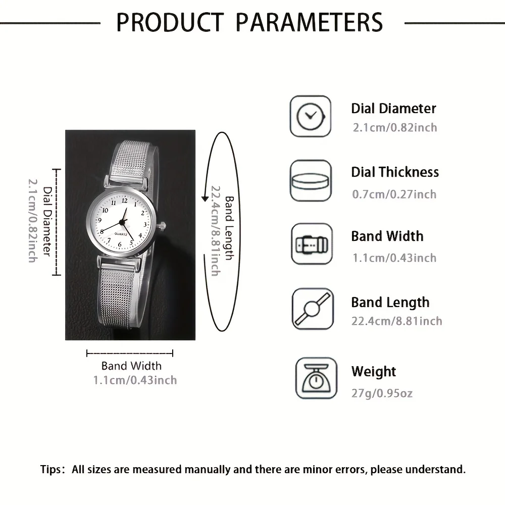 Reloj de moda para mujer, conjunto de relojes de pulsera informales, relojes de pulsera de cuarzo con esfera Simple para mujer, reloj de vestir para mujer