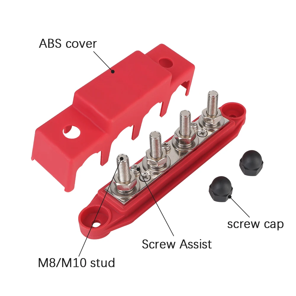 バスバー 48V 250A DC 配電ブロックボートトラック RV キャラバン車 M8 M10 スタッド 5/16 "3/8" スタッド電気接合 4 方法