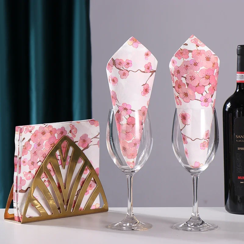 Serviettes en papier d'impression de Style chinois, serviettes colorées pour mariage, pâte de bois Pure, fleur de prunier, 20 feuilles de qualité alimentaire, 2 plis, 33x33cm