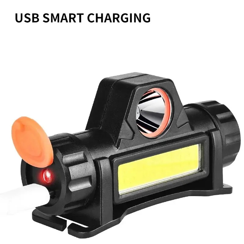 Faros delanteros para exteriores con batería de larga duración y luz fuerte LED para pesca nocturna, linterna magnética montada en la cabeza con carga