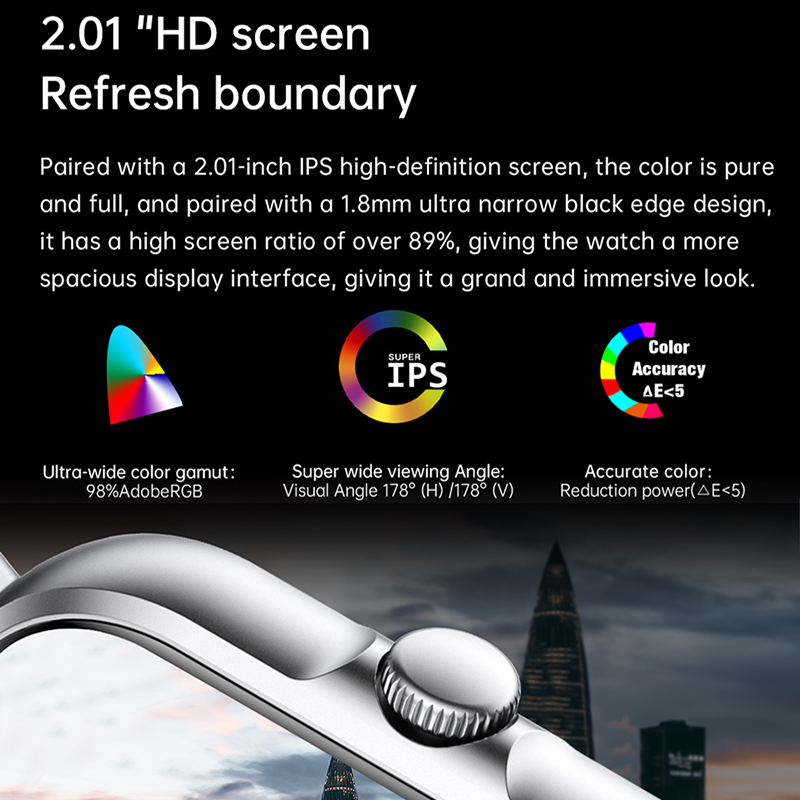 2025 2.01 ''reloj inteligente Bluetooth llamada reproducir música Smartwatch Fitness reloj deporte relojes impermeables para hombres mujeres iPhone Android