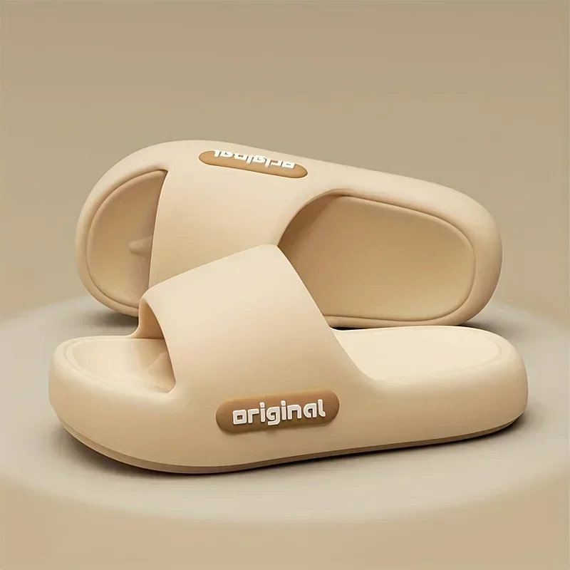 Zapatillas suaves para mujer, suela gruesa, antideslizantes, para interiores, exteriores, hogar, baño, sandalias acolchadas cómodas relajantes, zapatillas para mujer