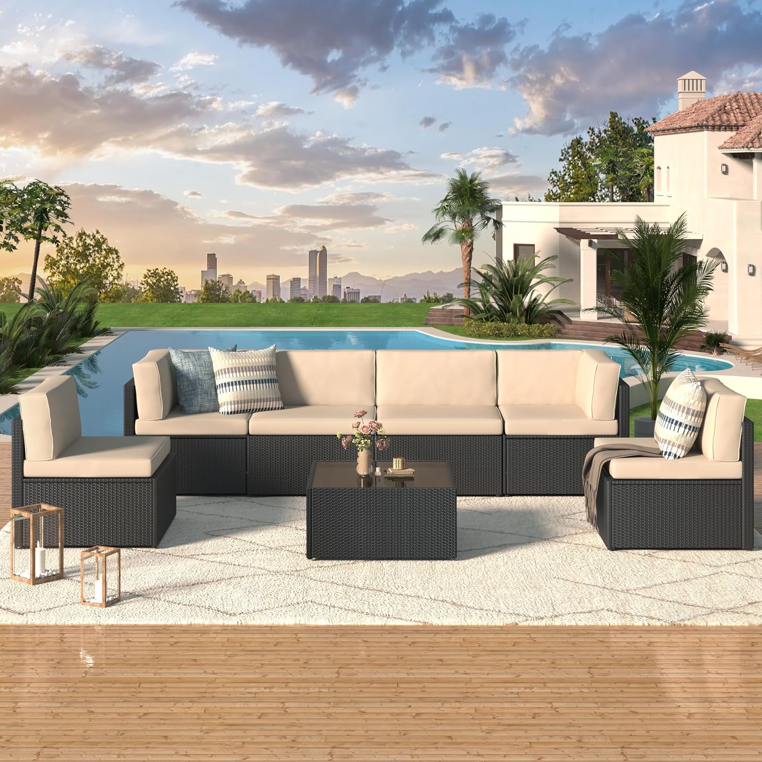 Outdoor Sectional Furniture Chair Set 