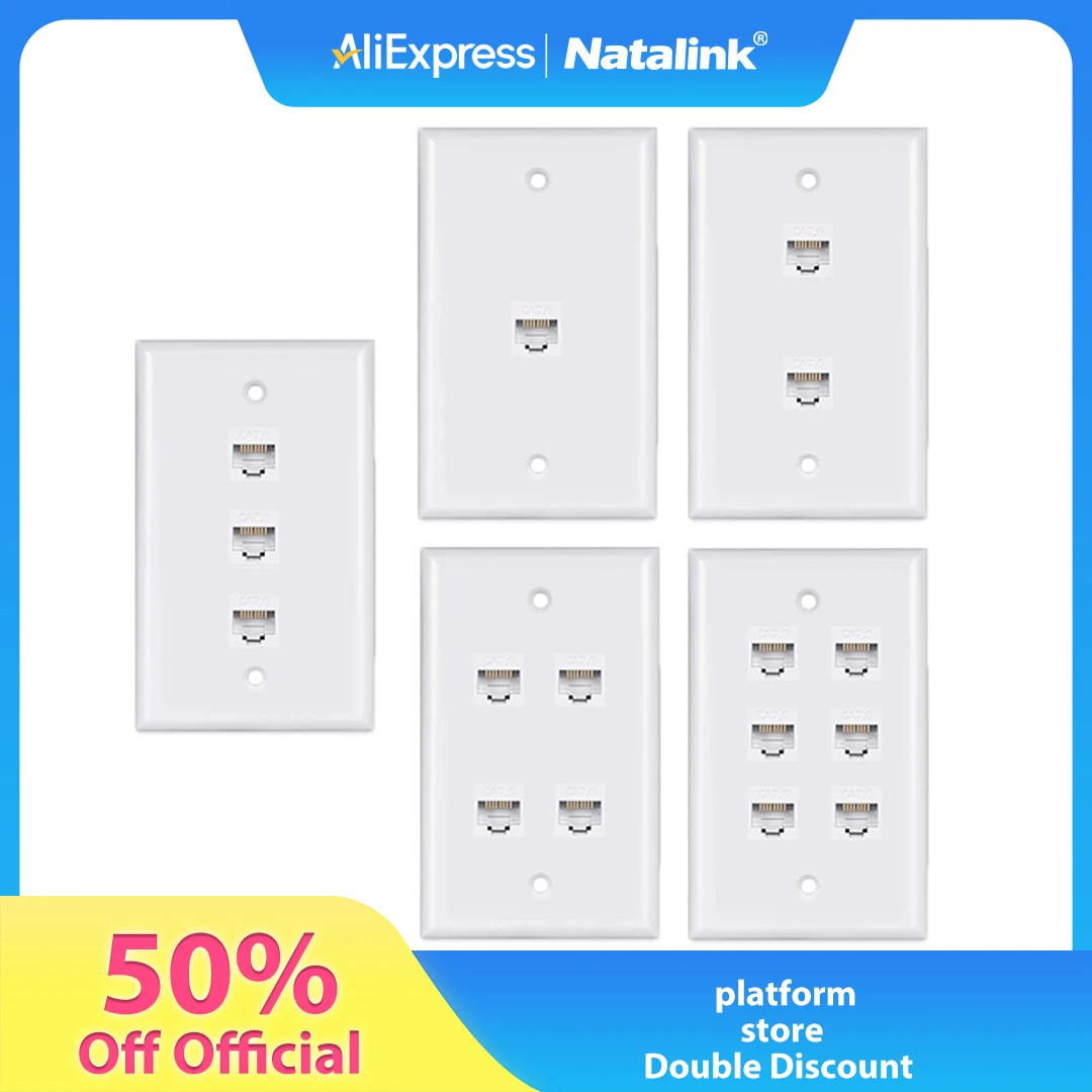 Natalink 1 упаковка Cat 6 настенная панель Ethernet, съемная настенная панель Ethernet «мама-мама», совместимая с устройством Ethernet Cat6/5/5e