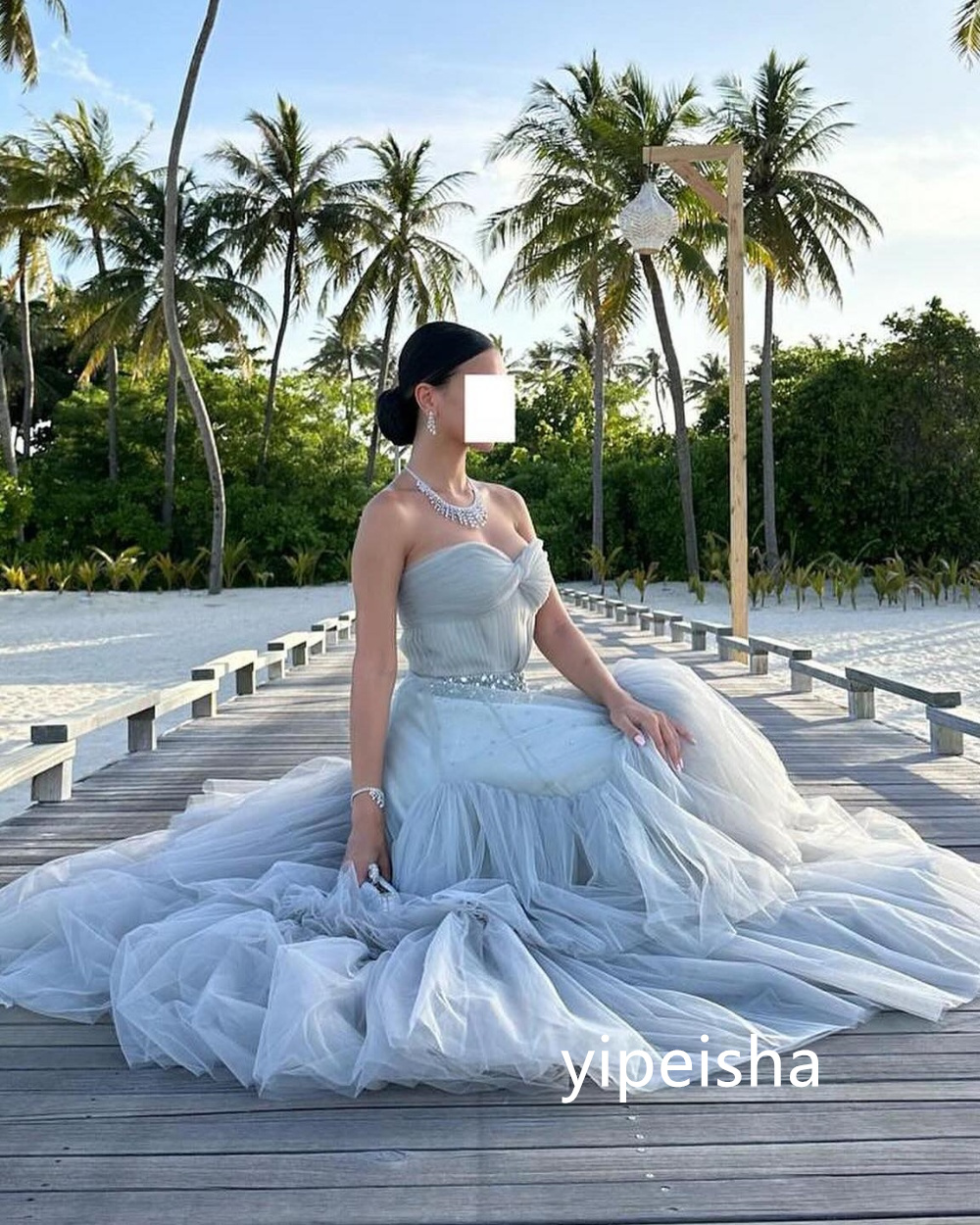 ที่กําหนดเองคุณภาพสูงTulleจีบA-Line Sweetheartชุดยาวชุดราตรีคลาสสิกประณีตสไตล์โมเดิร์นPastrol Unisex Ca