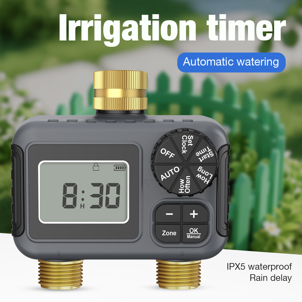 Mini temporizador de rega inteligente sistema de irrigação automática à prova dwaterproof água atraso chuva jardim controlador água display lcd sprinkler temporizador