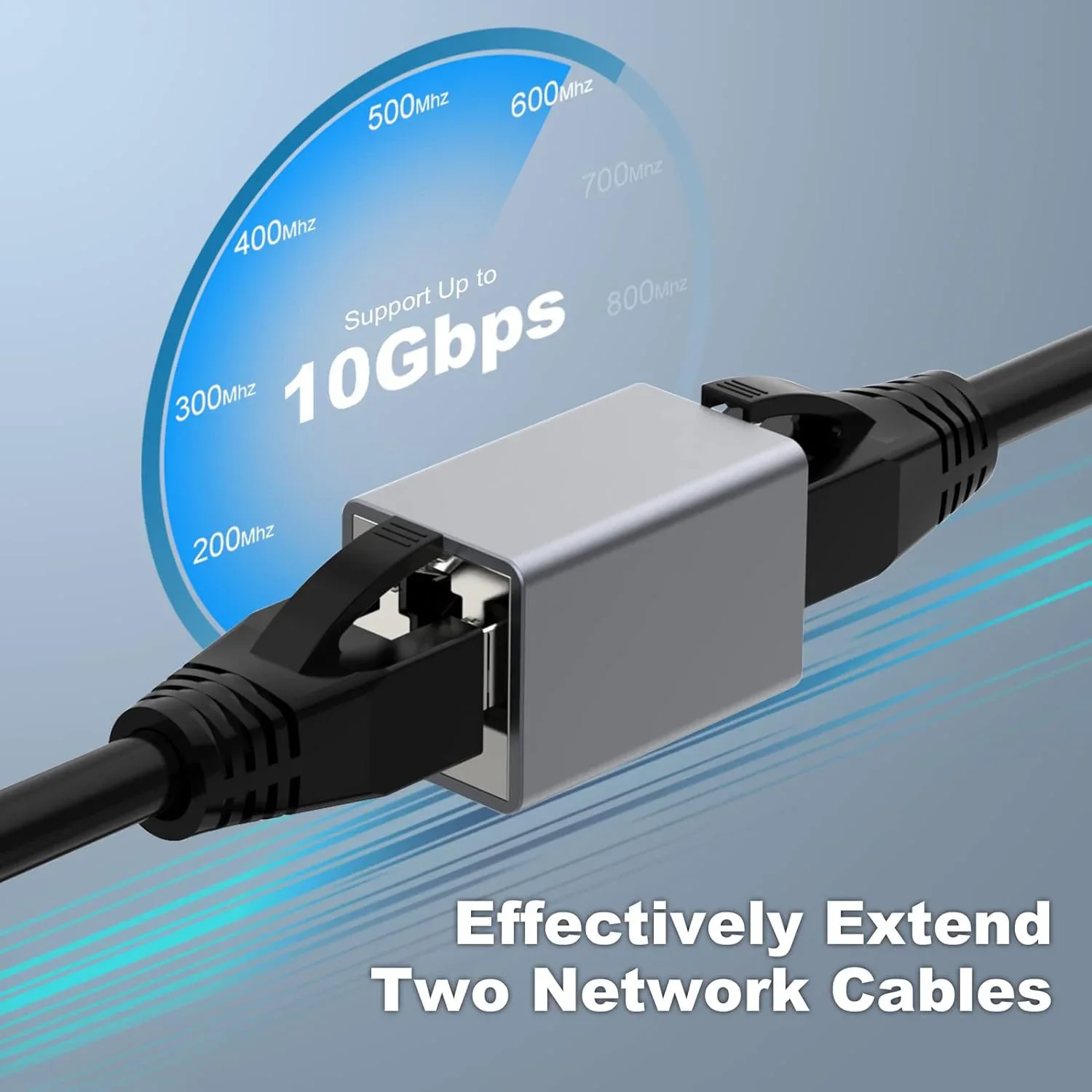 Extensor ethernet de acoplador rj45 10gbps, acoplador ethernet cat7 fêmea para conector fêmea para cabo cat7/cat6/cat5e