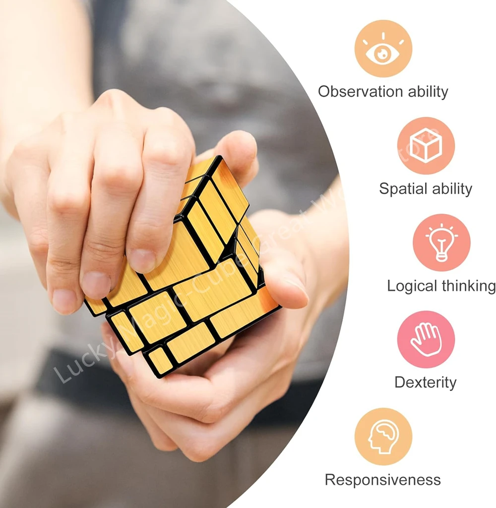 QiYi Multiple Options 2x2/3x3 Mirror Cube Gold Silver Brushed Magic Cube Speed Professional Puzzle Cubo Magico Toys