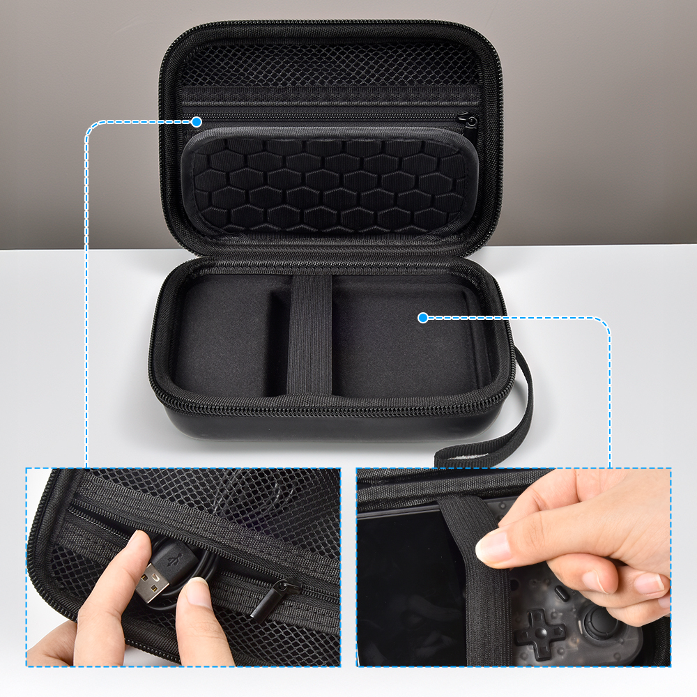 Bolsa para consoles portáteis retrô RG353V/RG353VS/R36S - Organizador de armazenamento compacto e bolsa de transporte