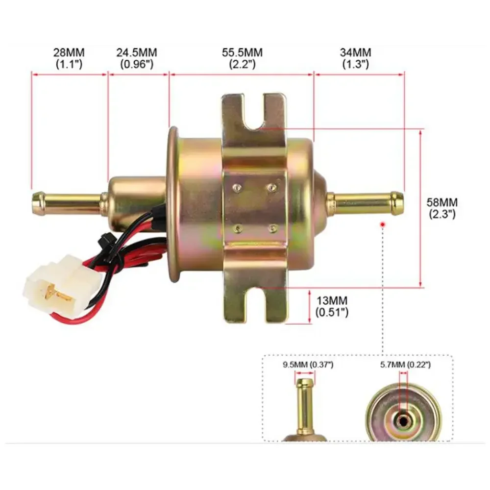 12 V/24 V ユニバーサル電動燃料ポンプ低圧ボルト固定ワイヤーディーゼルガソリン HEP-02A 車のキャブレターオートバイ ATV