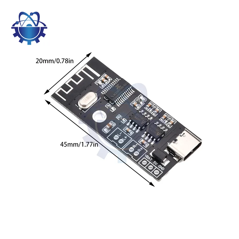 MH-MX38 Беспроводной Bluetooth аудио модуль Модуль стереоусилителя 5 Вт + 5 Вт Усилитель Type-C Интерфейс для беспроводных динамиков DIY