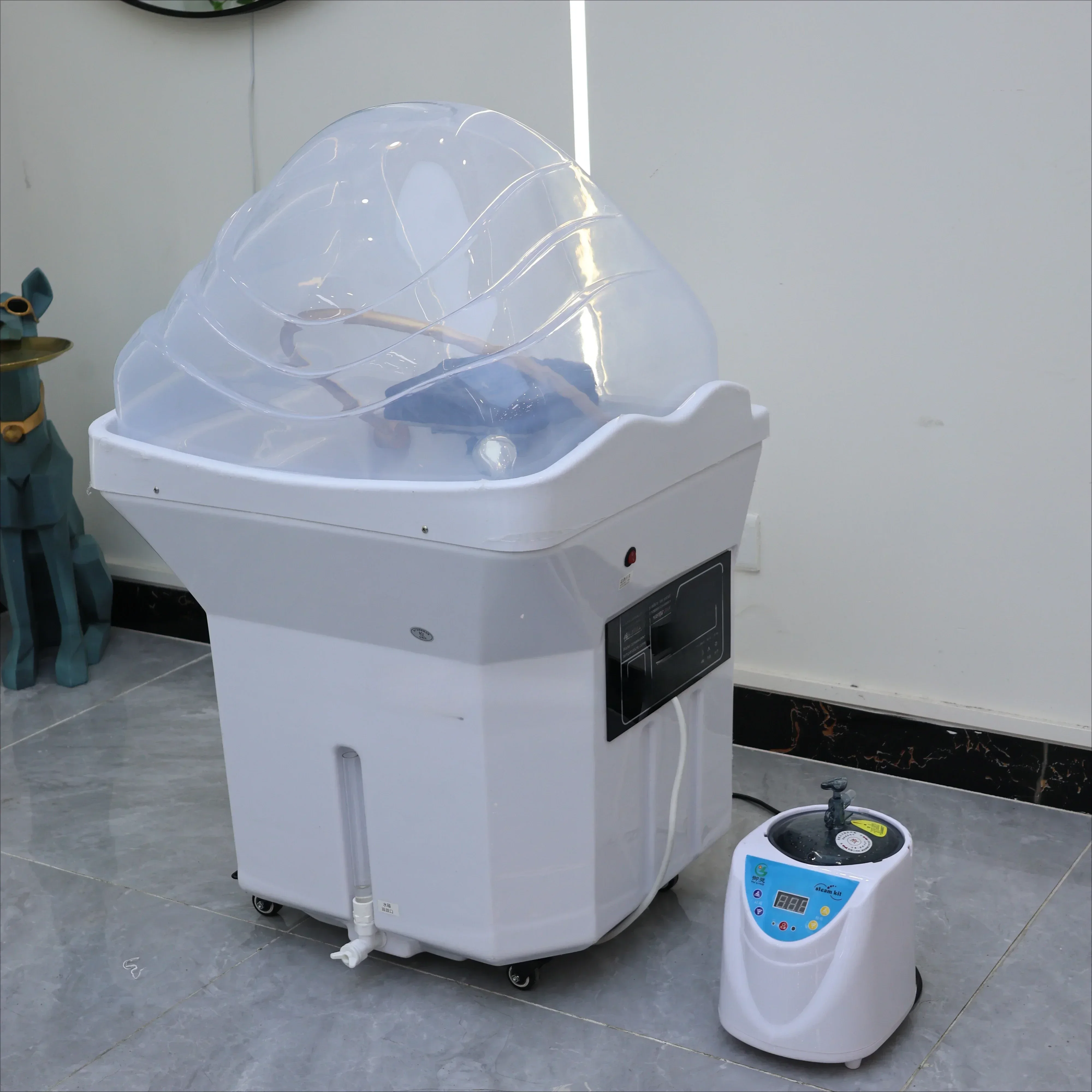 Chaise de shampoing portable à circulation d'eau avec évier, adaptée aux lavabos et chaises de shampoing spa pour coiffeurs, shampoing mobile