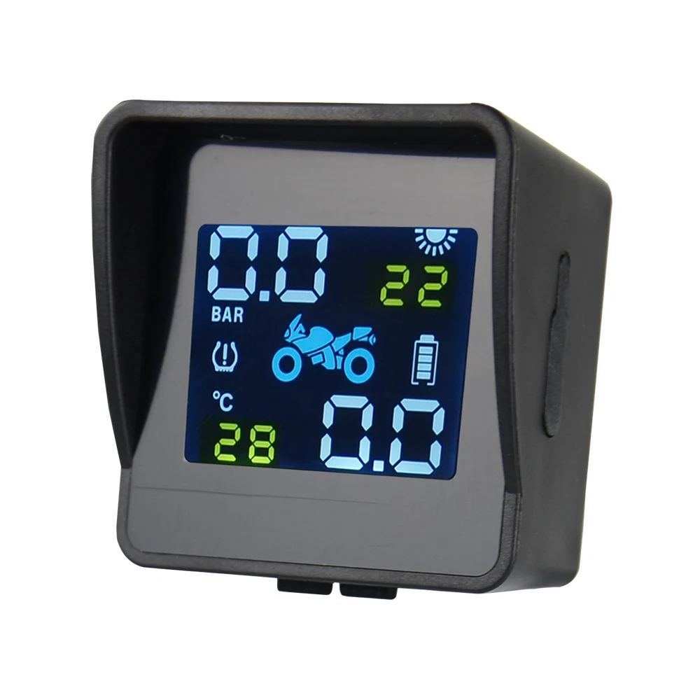 USB Solar Charging Motorcycle TPMS Motor Tire Pressure Tyre Temperature Monitoring Alarm System with 2 External Best Quality