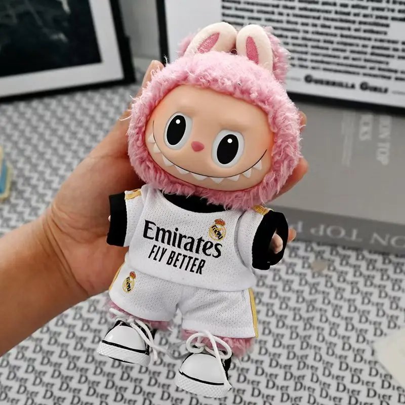 Für 17 cm Labubu Fußball Basketball Größe 10 Kleidung V1V2 Labubu Puppe Größe 7 Vinyl Anhänger Puppe Kleidung DIY Sportswear junge Spielzeug