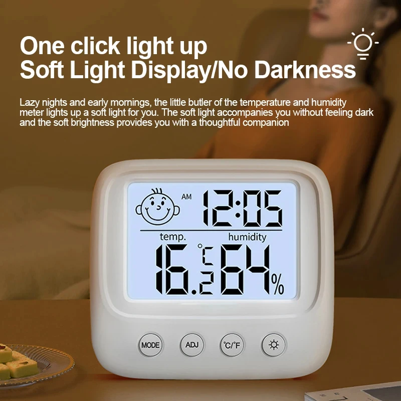 2pc LCD Digitale Temperatur Baby Zimmer Hygrometer Hintergrundbeleuchtung Hause Innen Elektronische Hygrometer Thermometer Detektor Einfache Installation
