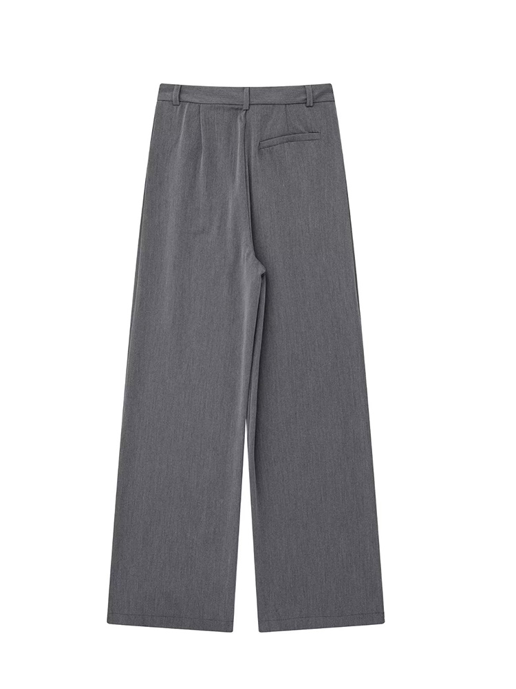 Willshela 女性ファッションソリッドフロントジッパーストレートパンツヴィンテージハイウエスト全身女性のシックな女性のズボン