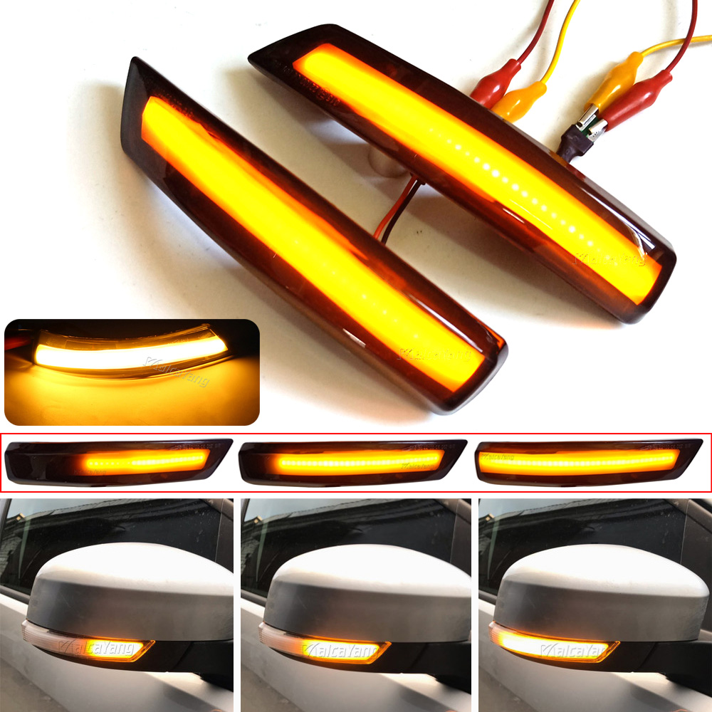 Hổ Phách LED Năng Động Nhan Bên Cột Mốc Sequtntial Đèn Chỉ Báo Đèn Cho Xe Ford Focus 2 MK2 Tập Trung 3 MK3 3.5 cho Mondeo MK4 EU
