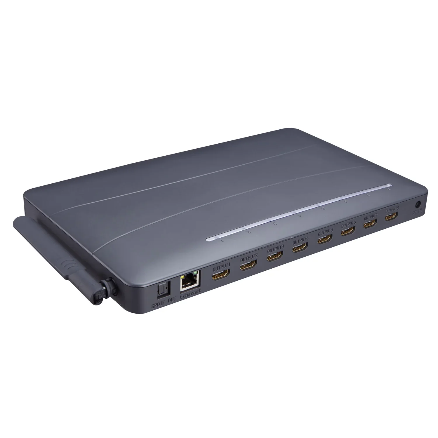 Caja de Streamer de vídeo 4K de 8 vías, 1 en 8 salidas, reproductor HDMI, de 8 puertos reproductor multimedia, divisor HDMI, reproductor Flash USB U para TV Store Game