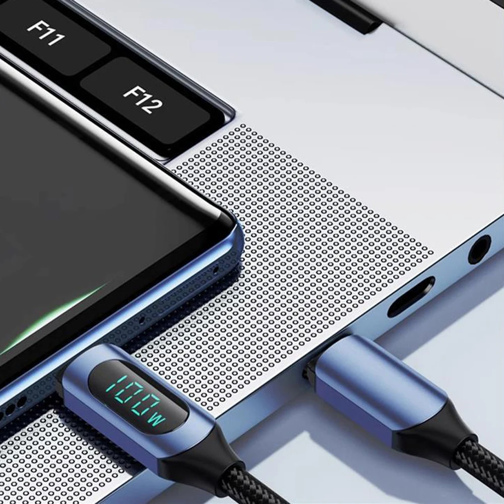 100W 1m/2m affichage numérique en temps réel Type C à Type C câble PD chargeur rapide USB C vers USB C câble pour iphone 15 16 cordon de données fil