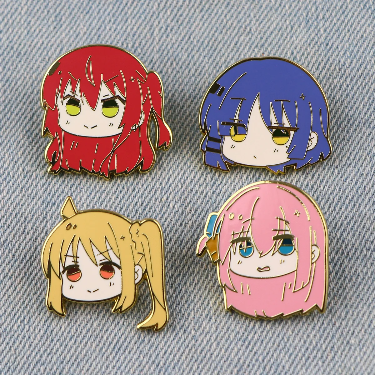 4PC BOCCHI THE ROCK Anime Cosplay broszki śliczne postacie przypinki odzież plecak przypinki na klapę modna biżuteria akcesoria prezenty