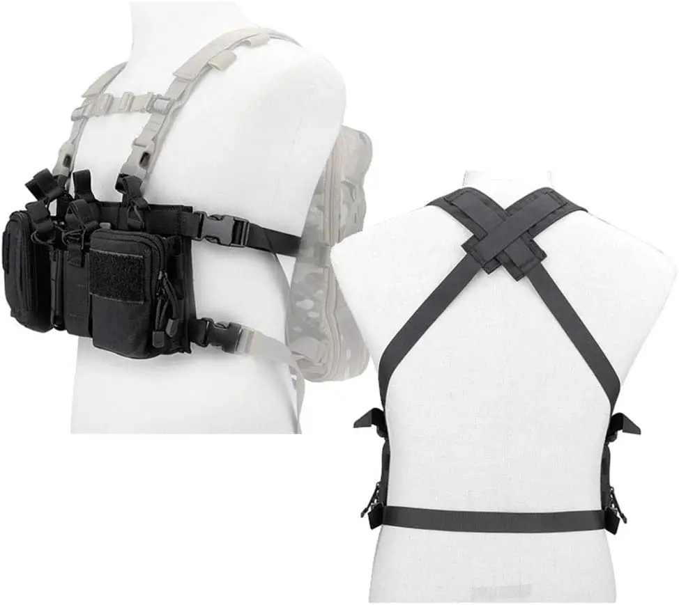Esportes ao ar livre airsoft engrenagem combate assalto molle colete acessório bolsa saco transportadora tático camuflagem peito rig