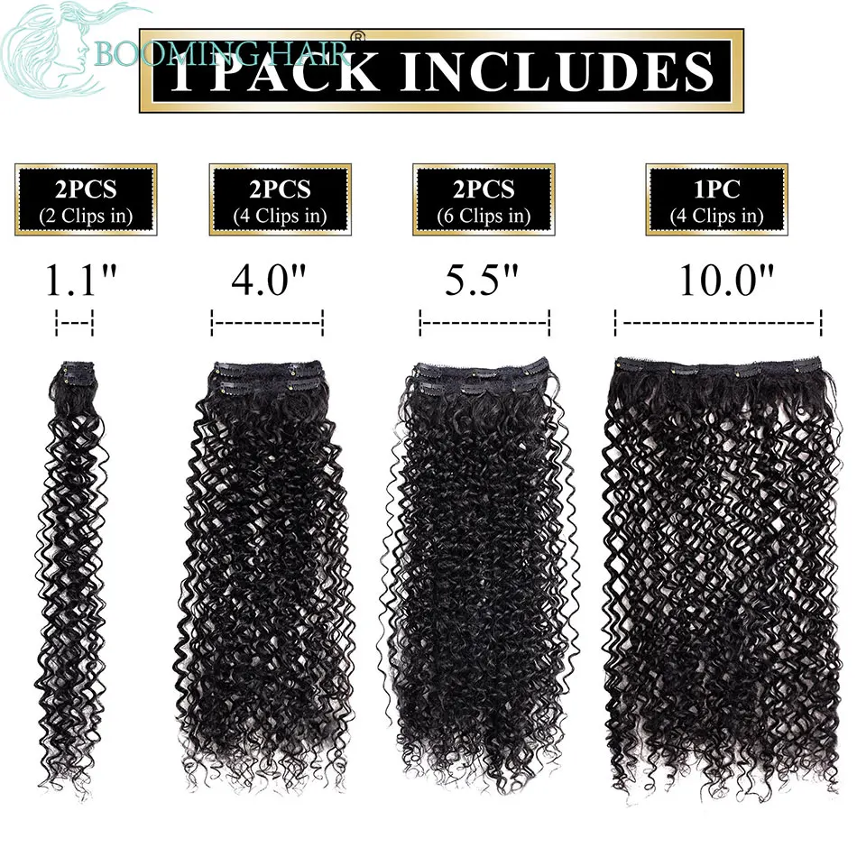 Grampo encaracolado sintético em extensões de cabelo natural extensões de cabelo clipe em 7 pçs cabeça cheia clipe orgânico em extensões