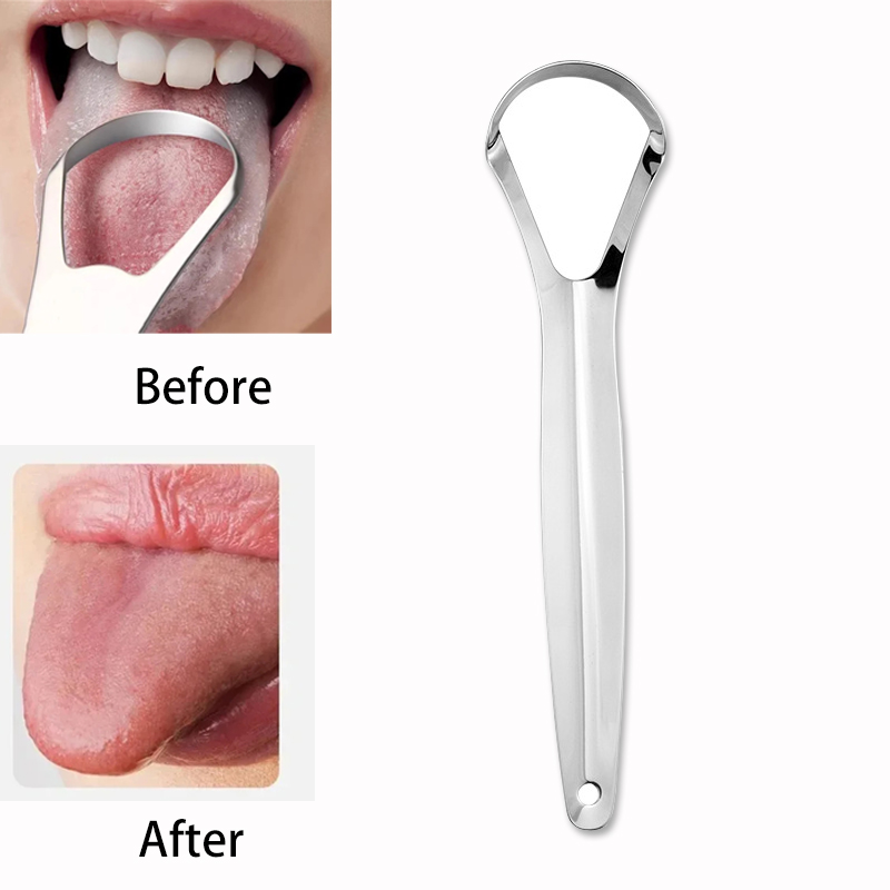 Grattoir à langue pour adulte, dissolvant de langue, halitose, revêtement de langue, soins buccaux, brosse à gratter, outils de nettoyage buccal en acier inoxydable