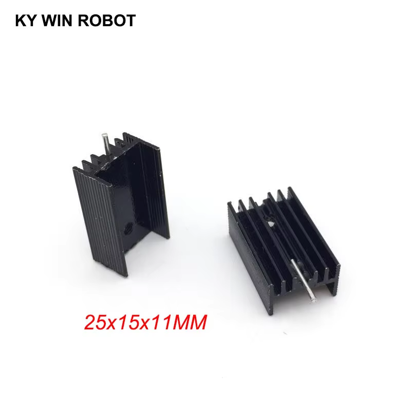 10 Uds. Disipador de calor de aluminio TO-220 a 220 disipador de calor Transistor radiador TO220 enfriador de refrigeración 25*15*11MM con 1 Pin