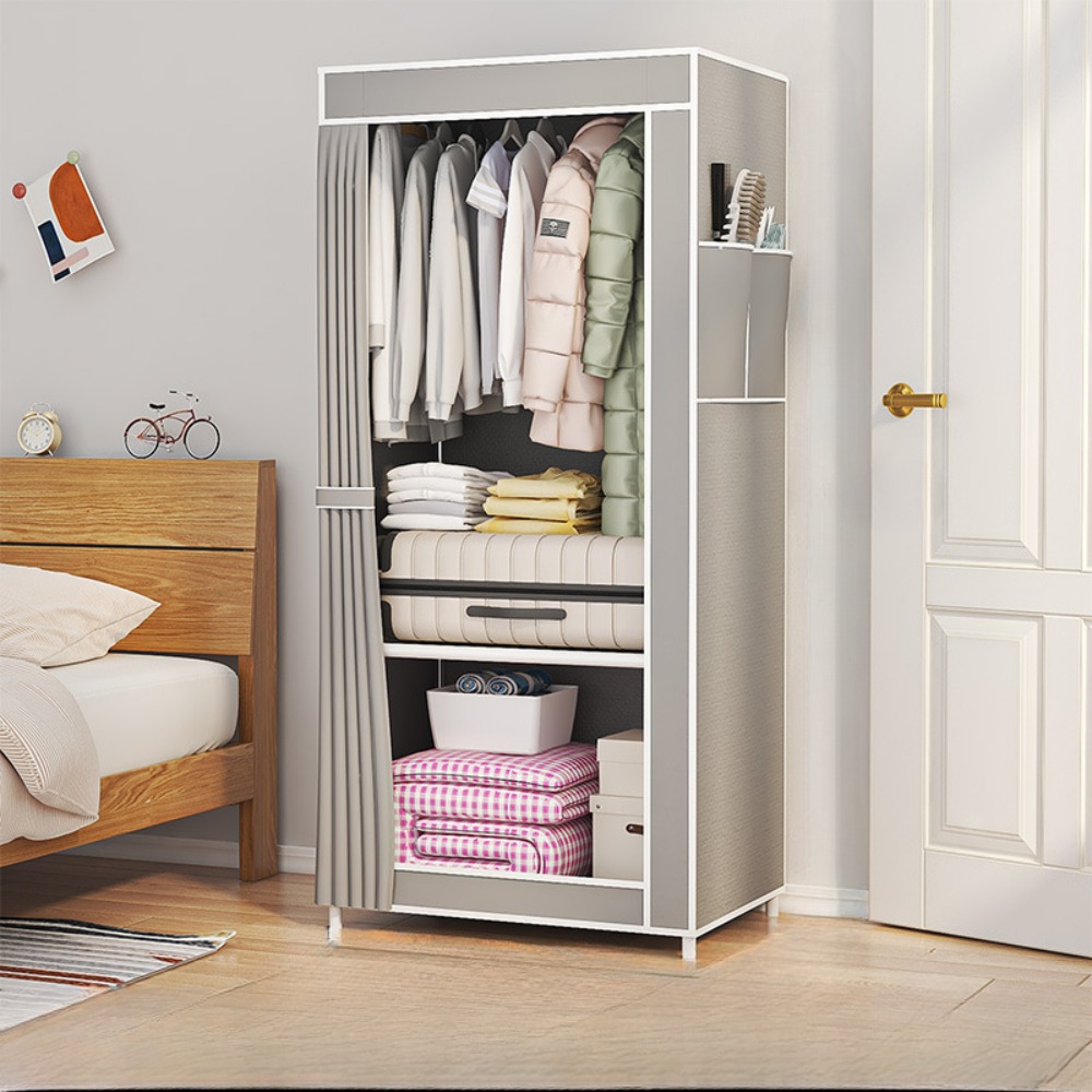 Dustproof Wardrobe Floor Standing Fabric Wardrobes Multilayer Foldable Organizer Closet Large Capacity Bedroom Storage Furniture