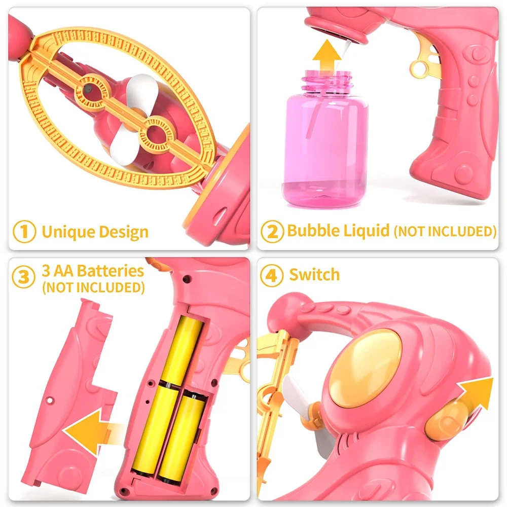 Bubbles Machine ไฟฟ้า Bubble Gun ขนาดใหญ่ฟองขนาดเล็กของเล่นเด็กเครื่องเป่าสบู่อัตโนมัติปาร์ตี้กลางแจ้งเกมเด็กของขวัญ