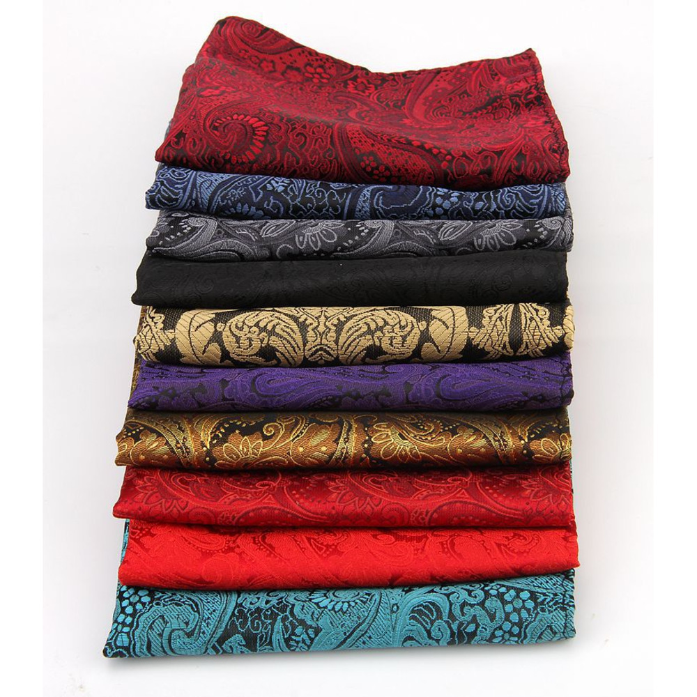 แฟชั่น Polka Dot Paisley Mens Pocket Square โพลีเอสเตอร์ทอ Navy ผ้าเช็ดหน้าอย่างเป็นทางการธุรกิจผ้าพันคอชุด Tie อุปกรณ์เสริม