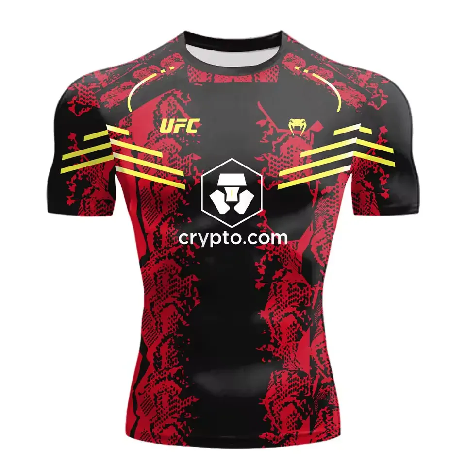 2025 新しいホット販売 UFC ボクシング試合追求者 Tシャツ男性と女性のための夏カジュアル通気性特大速乾性トップ
