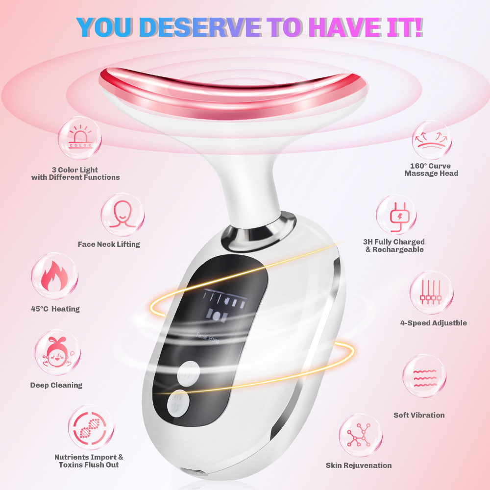 Anti Wrinkle Facial Massager Anti-Aging Face Neck Beauty Device Multifunction Neck Tightening Face Shaper Firming for Skin Care