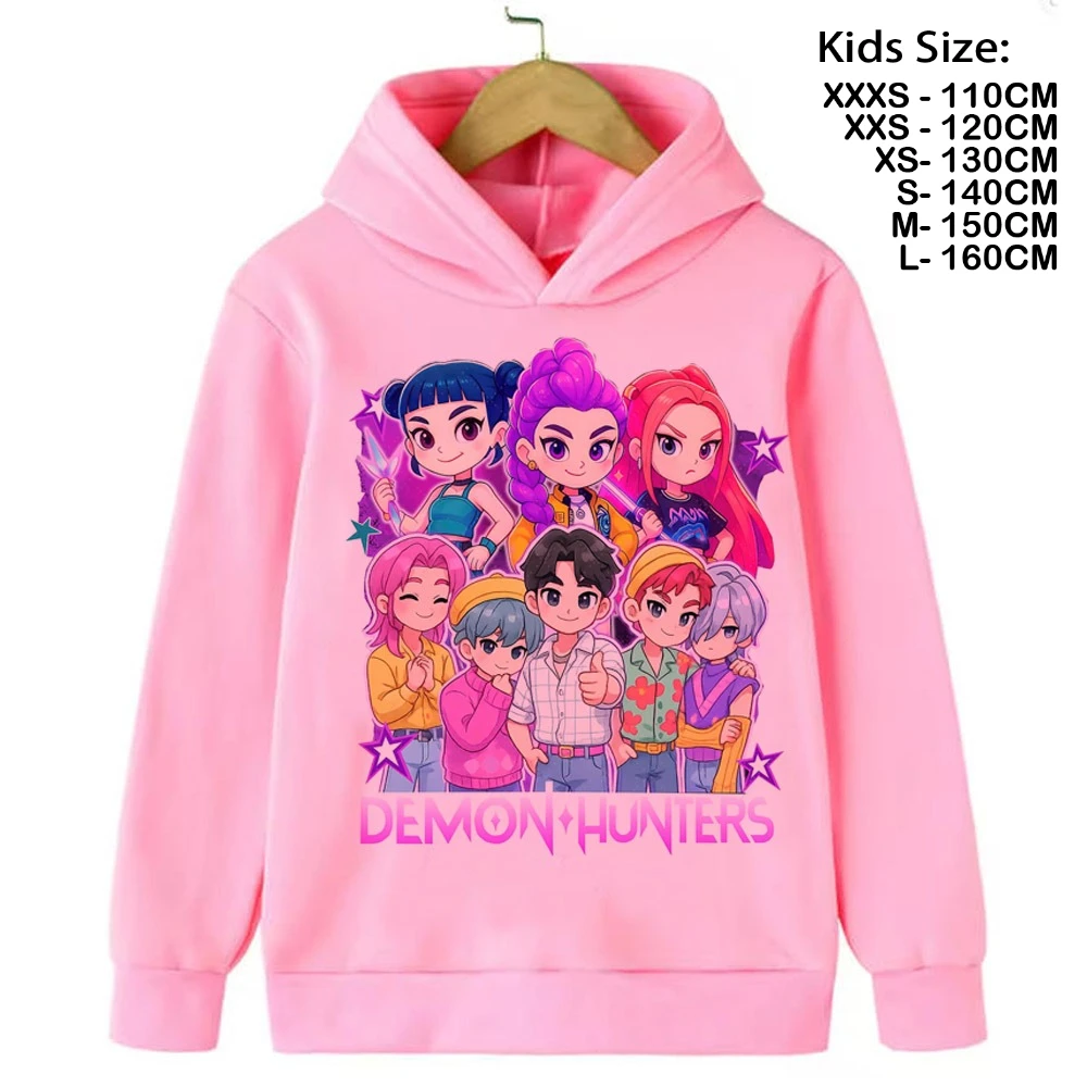 2025 kpop demon hunter dos desenhos animados meninas menino moletom com capuz quente das crianças moda coreana casual topos roupas casuais meninas