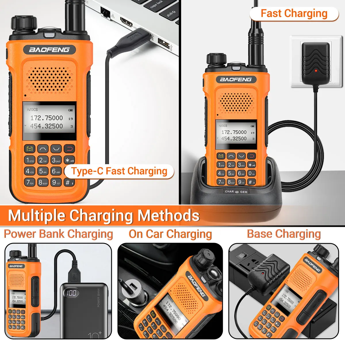 1/2PCS Baofeng UV-10 Pro Long Range Walkie Talkie Drahtlose Kopie Frequenz Dual Band 999CH Typ-C für UV-5R Ham Zwei Weg Radio