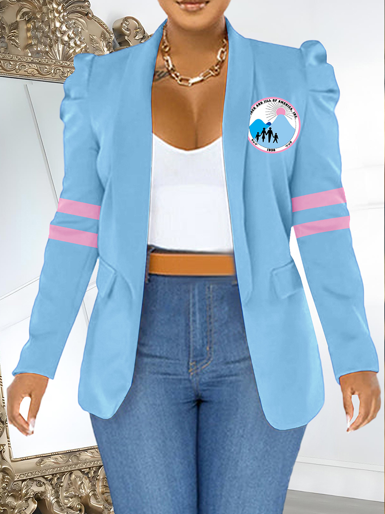 Blazer de manga bufante estampado Jack e Jill Of America