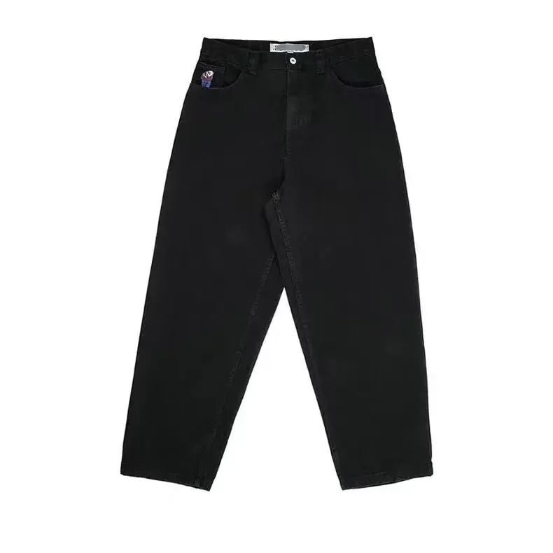 Polar Big Boy Y2K Pants Hip Hop Cartoon Streetwear Jeans Embroidery Retro Blue Baggy Jeans Mens Womens High Waist Wide Trouser