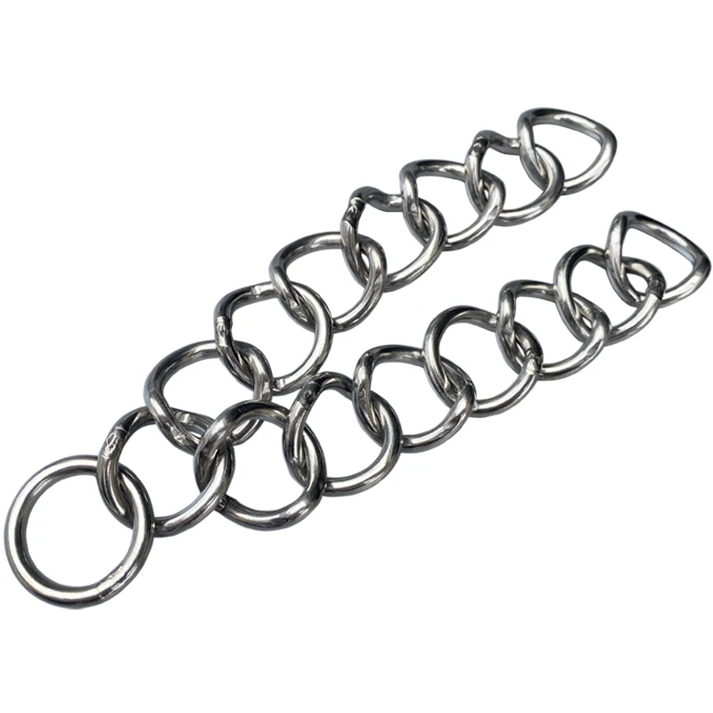 โซ่สแตนเลส Double Link Curb Chain สําหรับ Horse Bits สัตว์เลี้ยง 23 ซม