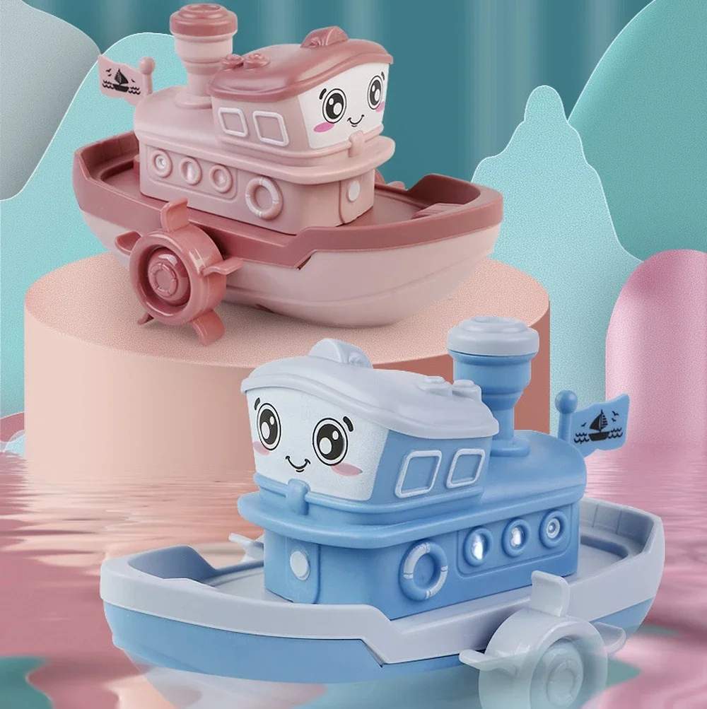 Baby Bath Toys Wind Up Cute Cartoon Ship Boat Clockwork Toy Kids Water Toys Pool Swimming Game for Children Boys Toy Kids Gifts