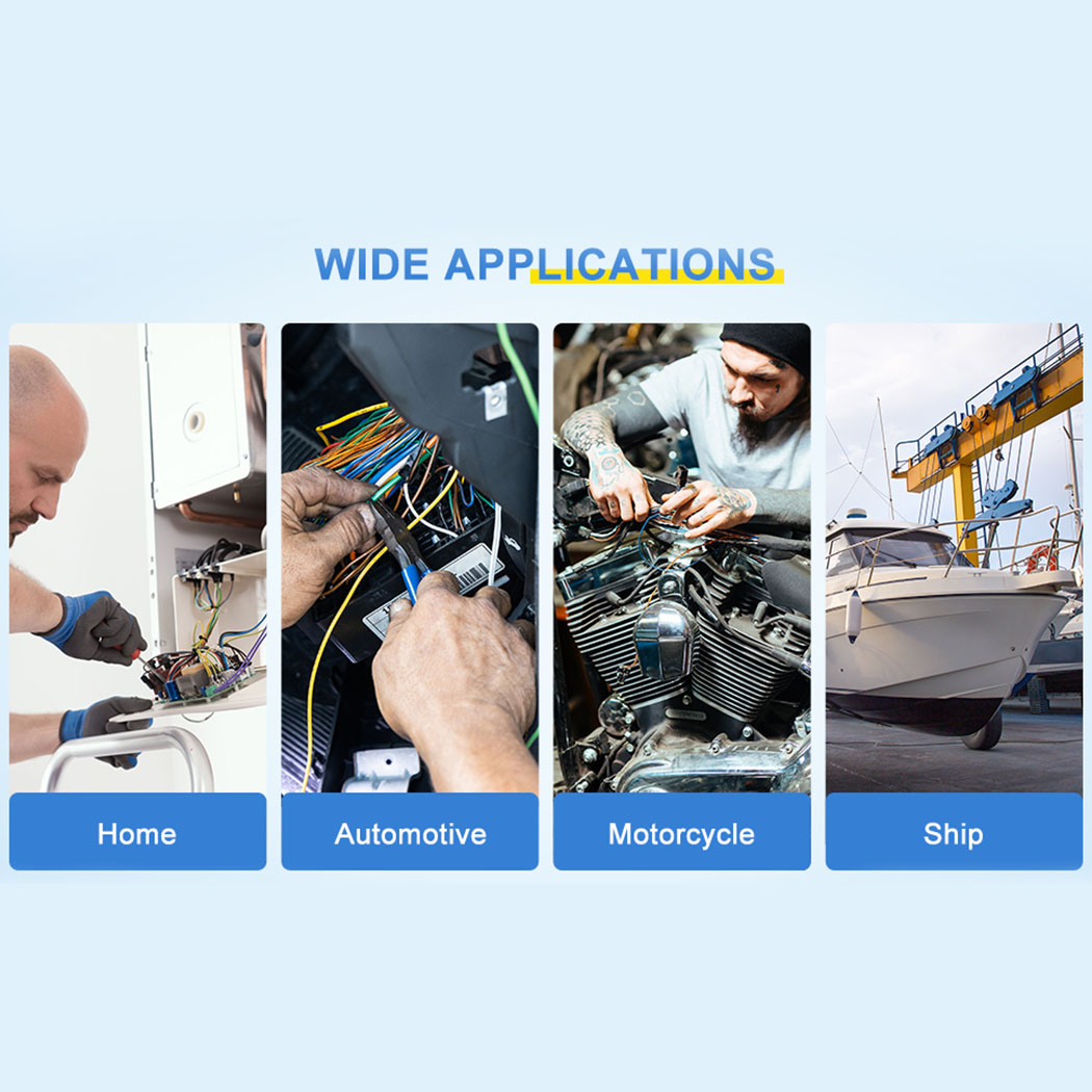 50PCS Schrumpf Butt Draht Terminal Kit Wasserdicht Schrumpf Solder Crimp Splice Elektrische Kabel Joint Rohr Stecker